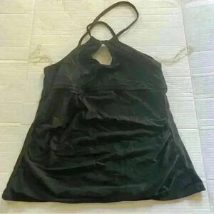 Time And Tru Black Bathing Suit Top Tank Size 12-14